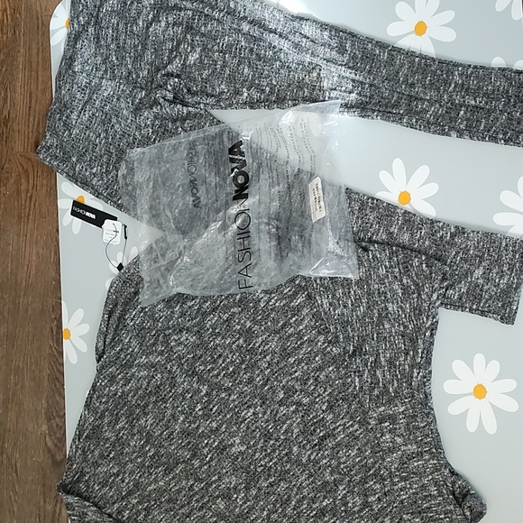Fashion Nova Other - Fashion Nova brand new with tags charcoal and white 2 piece sweater set